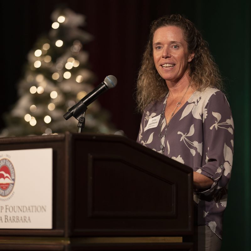 Dr. Lynn Fitzgibbons speaking at the 2022 Community Leaders Luncheon